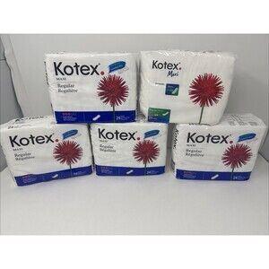 5x Vintage 2004 Kotex Maxi Regular Pads 24 Pads NOS Sealed 120 TOTAL USA MADE